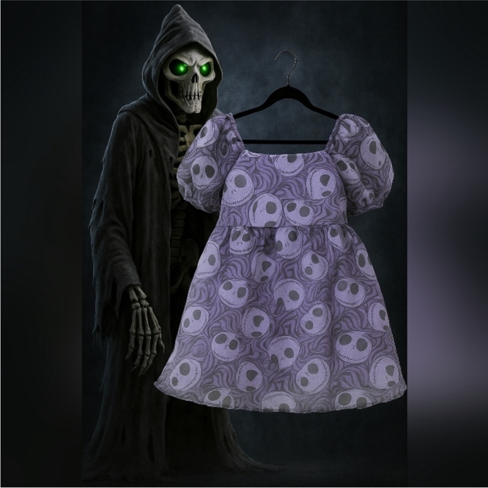 NWT Disney The Nightmare Before Christmas Purple Jack The Skeleton Dress (10/12)
